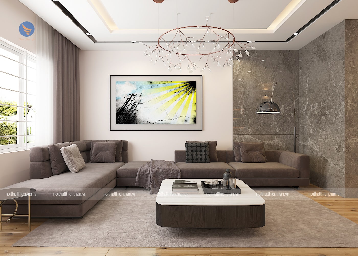 nội thất phòng khách nhà ống