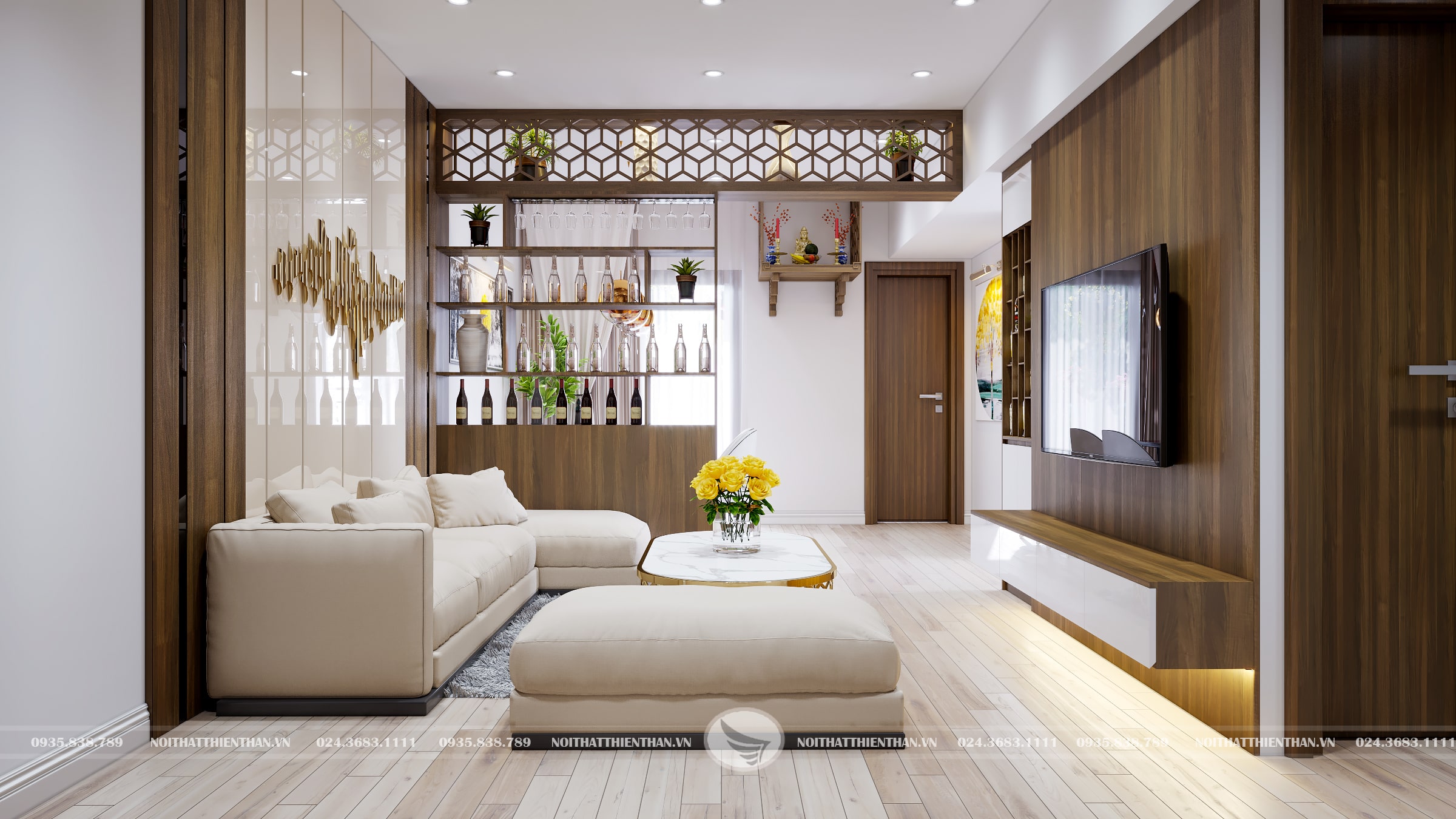 trang trí phòng khách nhà ống