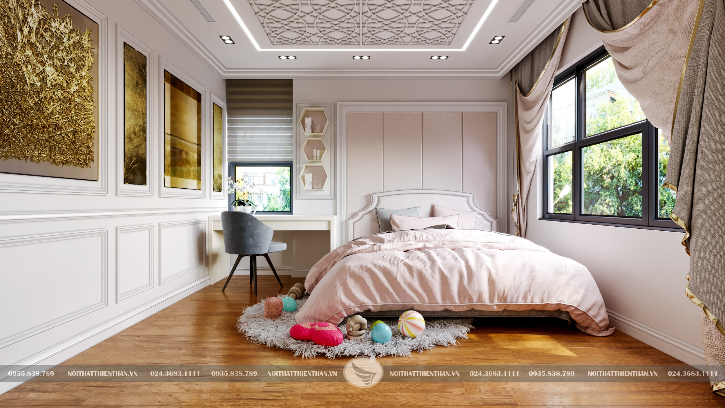 bố trí phòng ngủ nhỏ 9m2