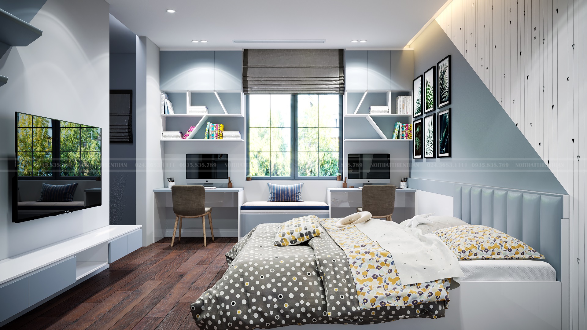 trang trí phòng ngủ nhỏ dễ thương