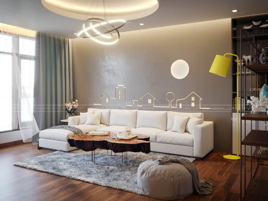 phòng khách nhà phố hiện đại