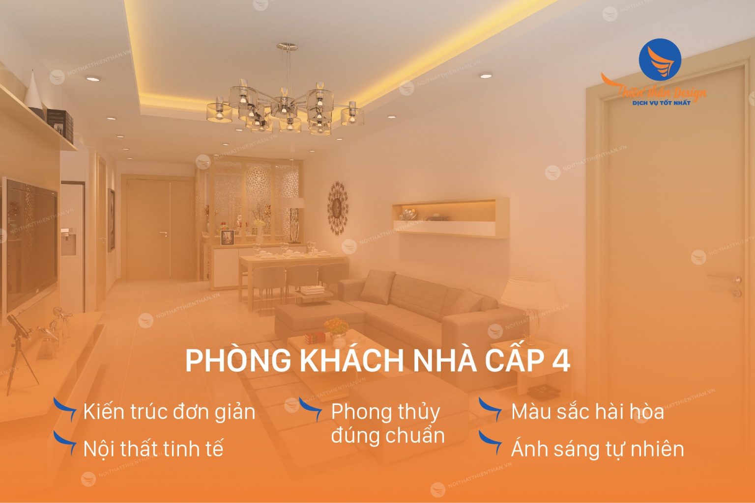 thiết kế phòng khách nhà cấp 4