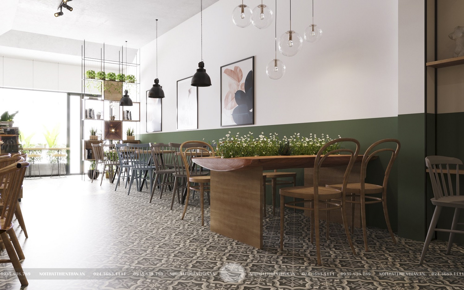 các phong cách thiết kế nội thất quán cafe