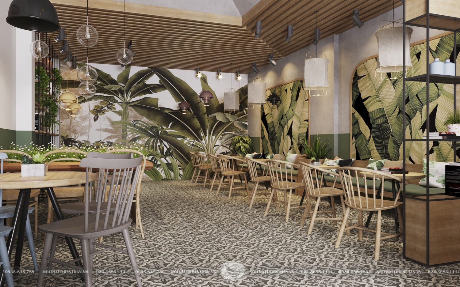 các phong cách thiết kế nội thất quán cafe