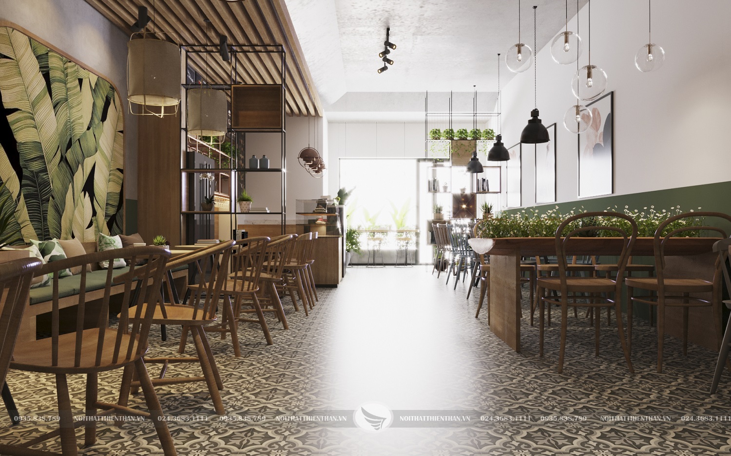 các phong cách thiết kế nội thất quán cafe