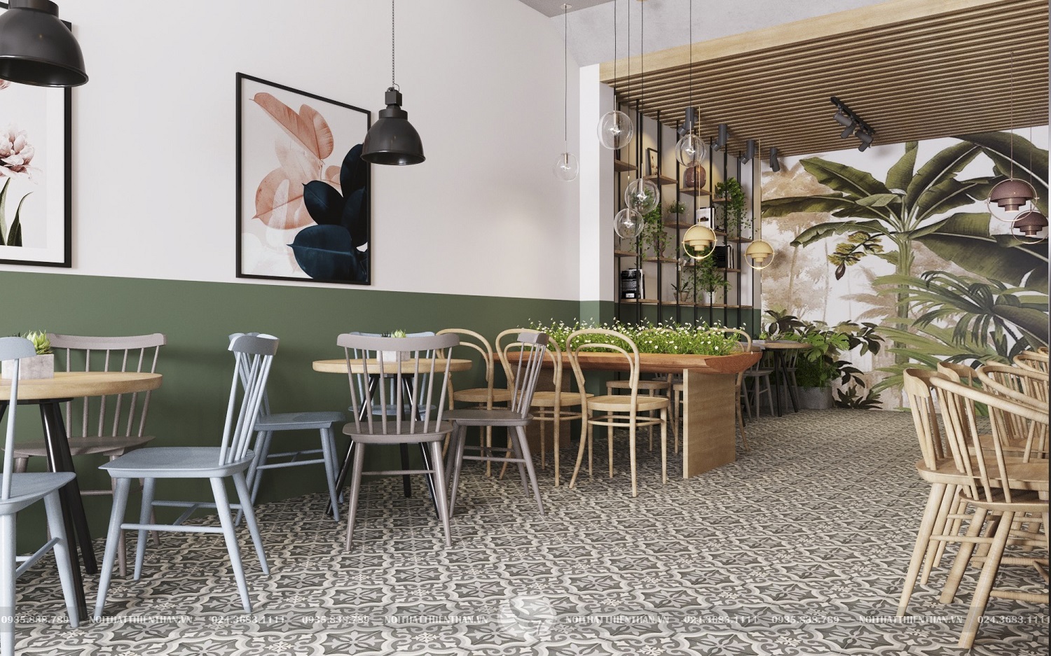 các phong cách thiết kế nội thất quán cafe