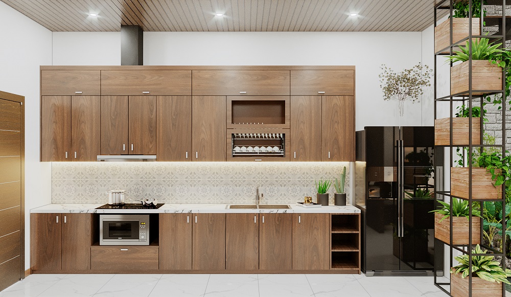 phòng khách nối liền bếp