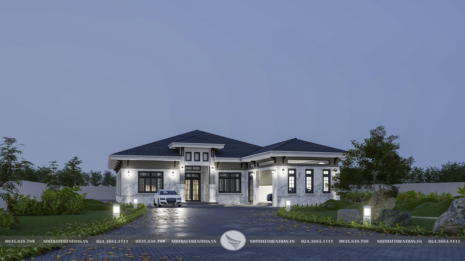 nhà cấp 4 mái thái 3 phòng ngủ