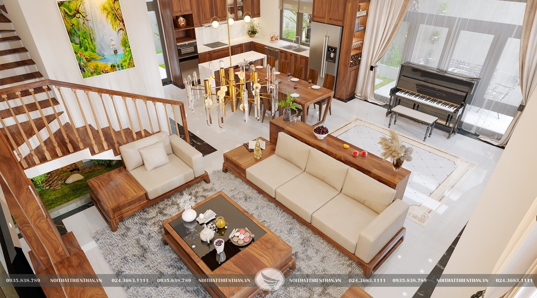 nội thất gỗ hiện đại tự nhiên