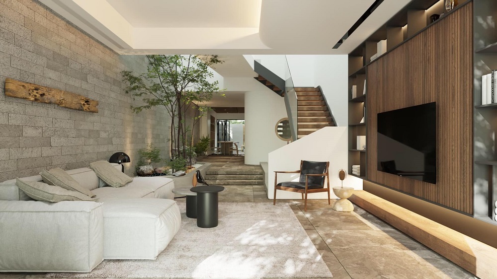 phòng khách đẹp nhà ống