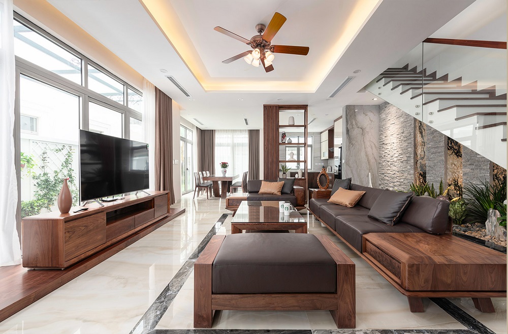 nội thất phòng khách nhà ống