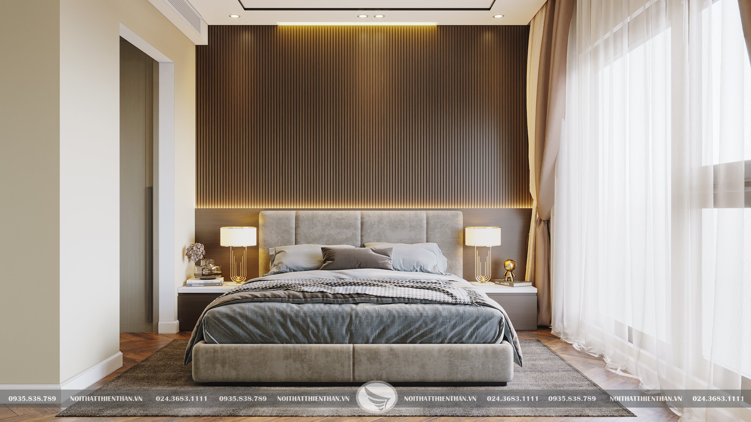 thiết kế nội thất phòng ngủ hiện đại sang trọng