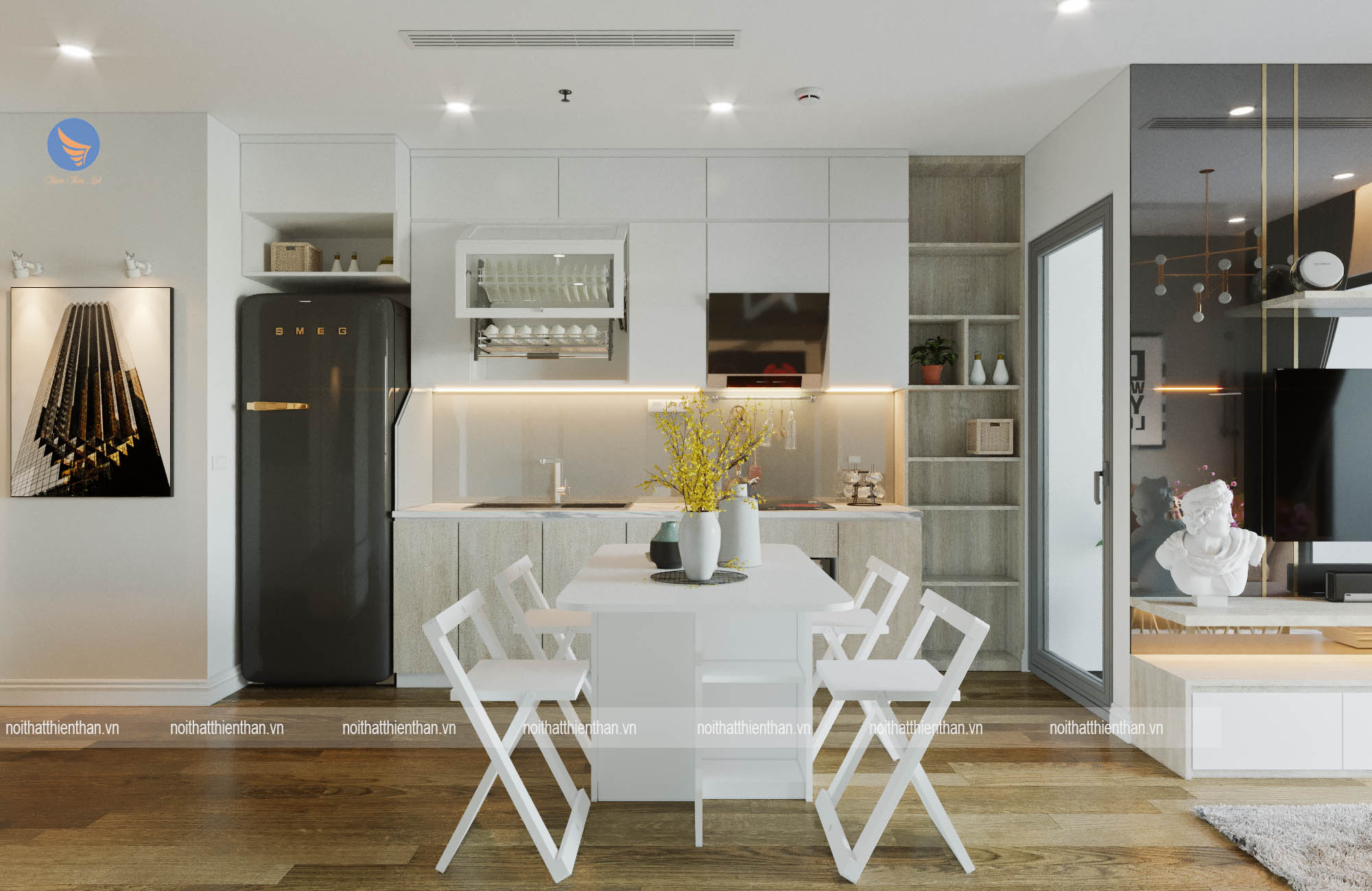 thiet ke noi that chung cu mini thong minh