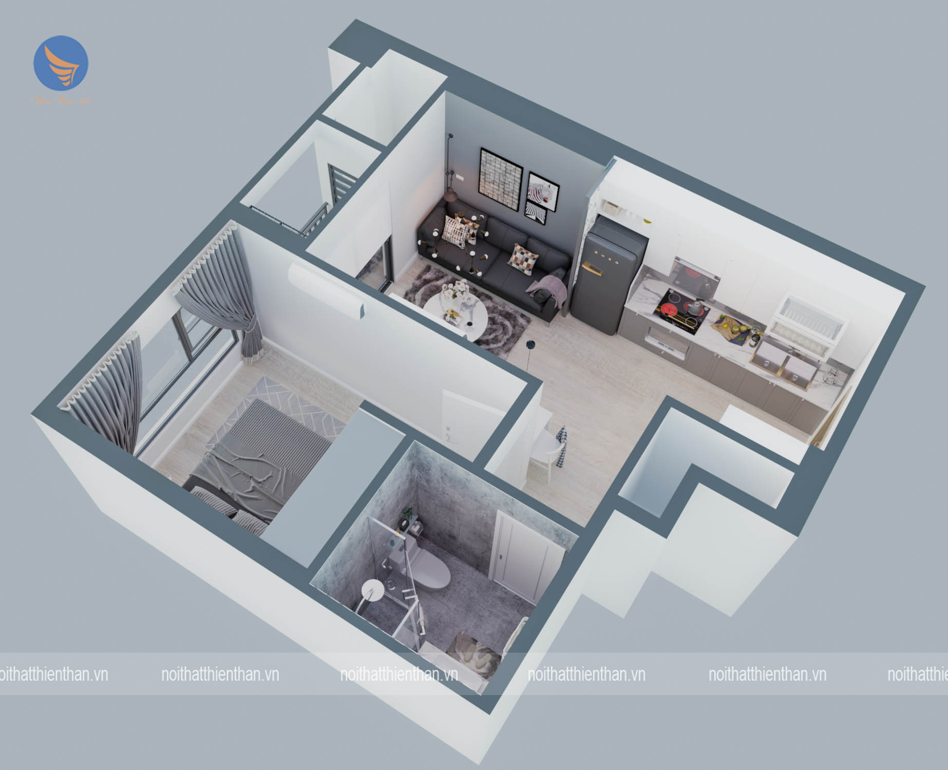 thiet ke noi that chung cu dien tich nho