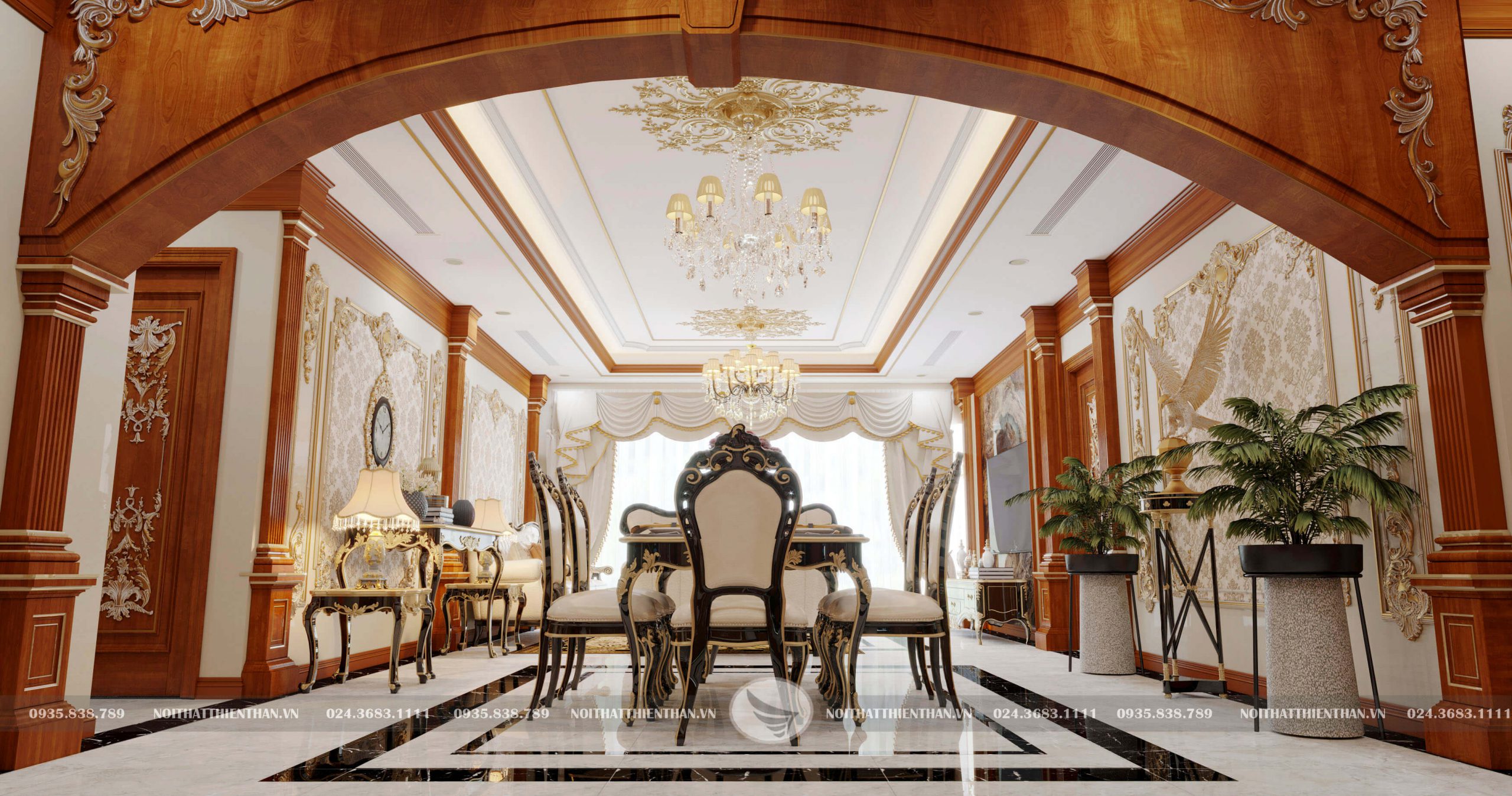 phòng khách sang trọng cổ điển