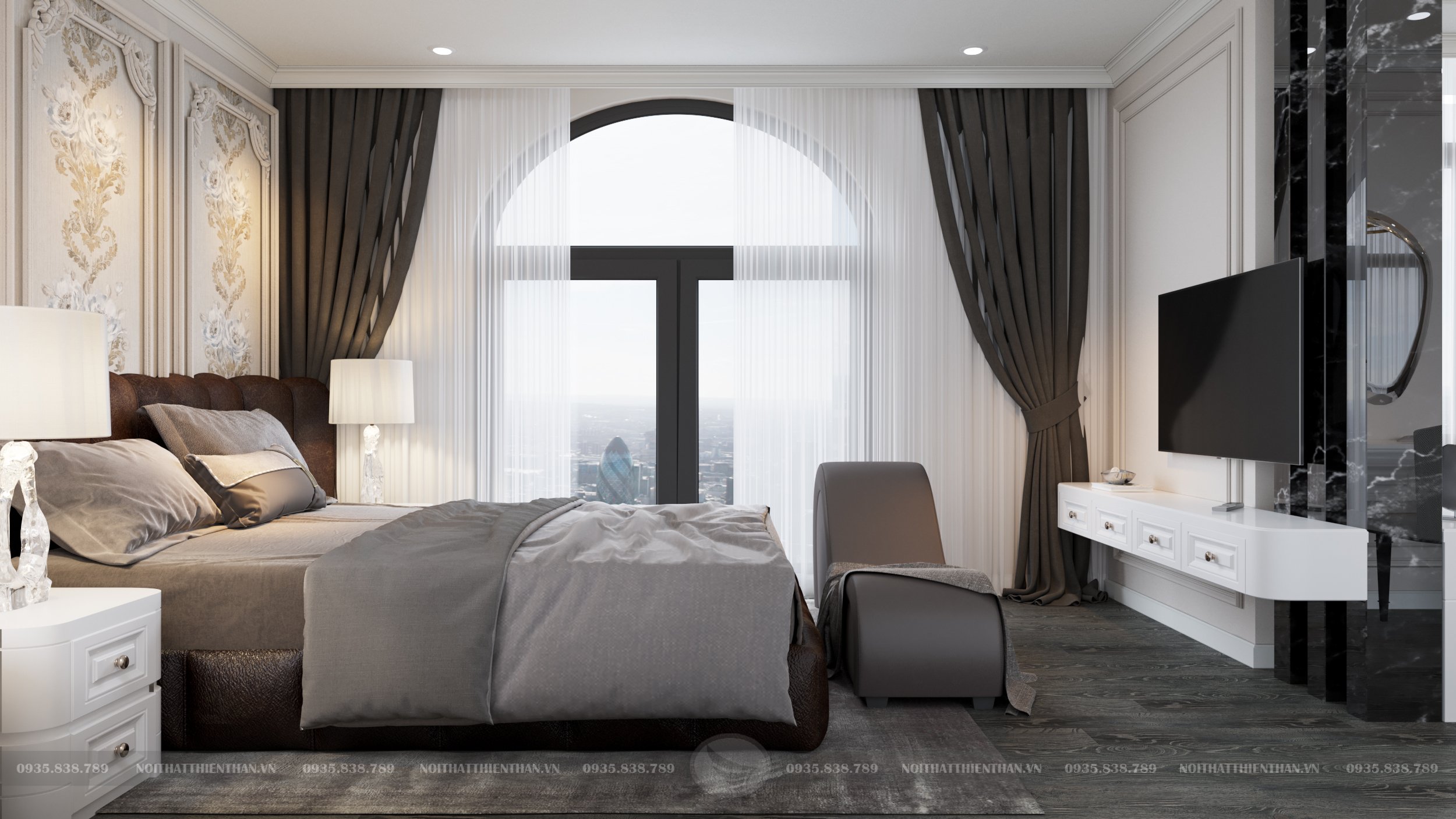 thiết kế thi công nội thất phòng khách sạn 