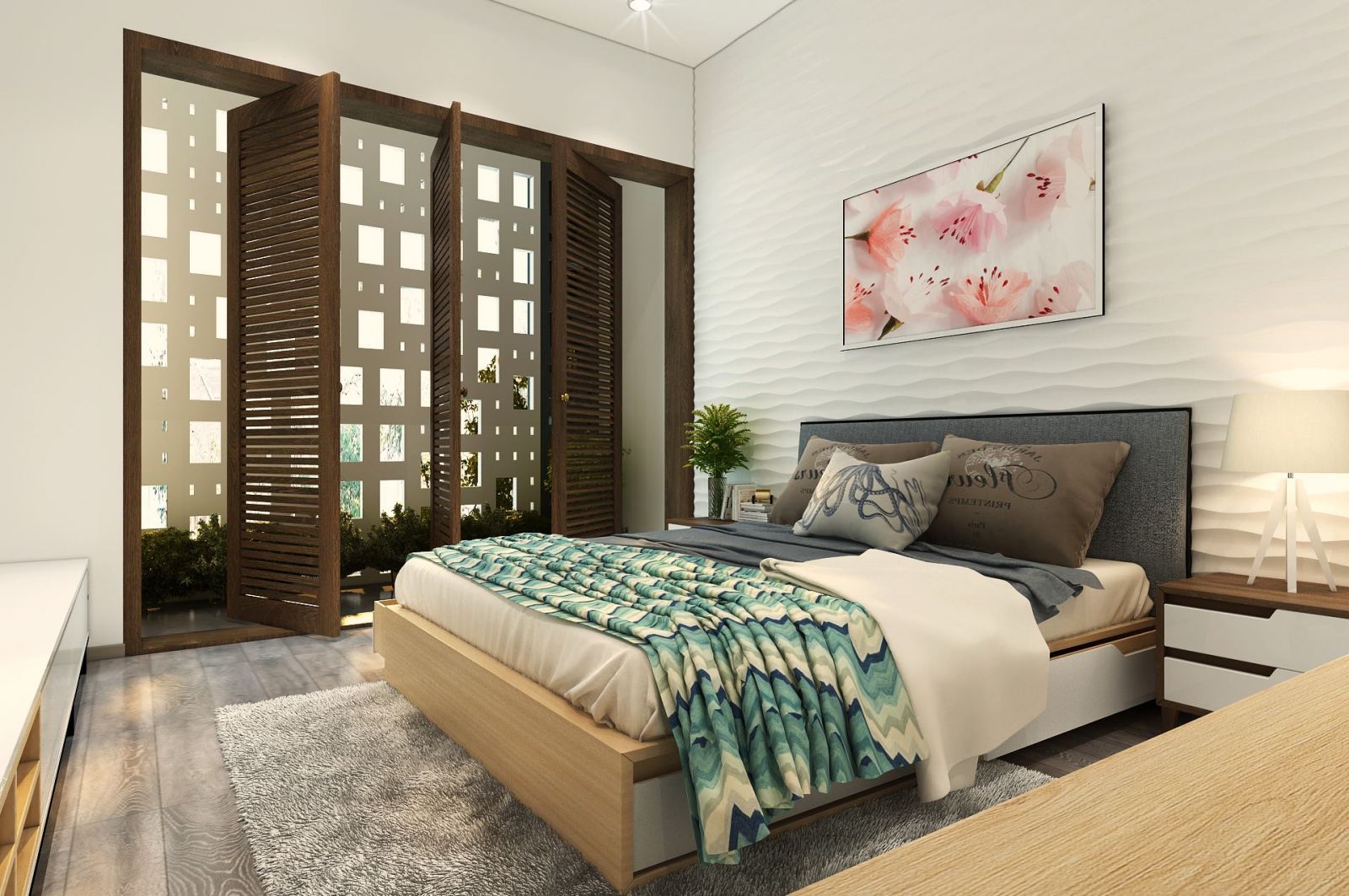 thiet ke noi that phong ngu nha ong 2 tang dep