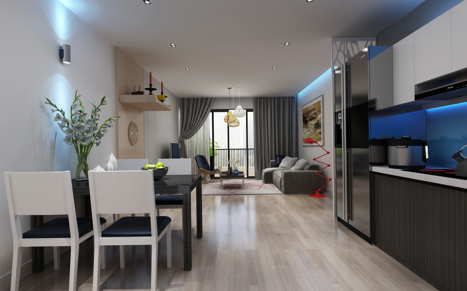 phòng bếp hiện đại tối giãn